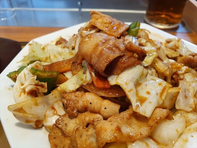 回鍋肉と麻婆豆腐の定食